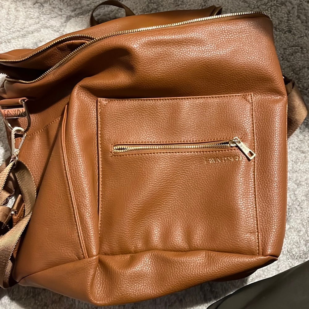 Fawn design cognac leather backpack